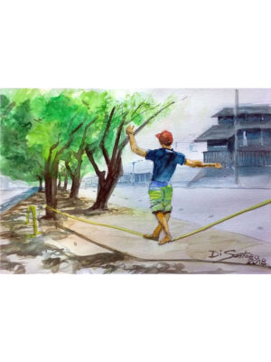 Obra de arte "Equilibrista" aquarela - Artista Paulo Di Santoro - Atelier.