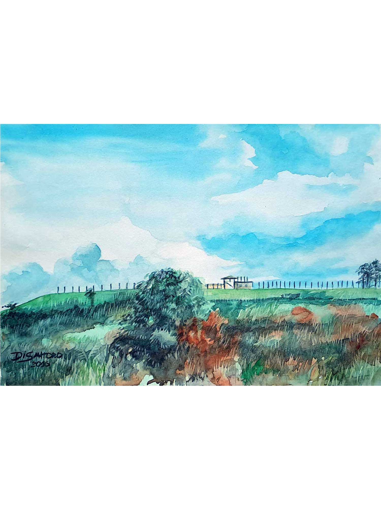Aquarela "Monte" aquarela - Artista Paulo Di Santoro - Atelier.