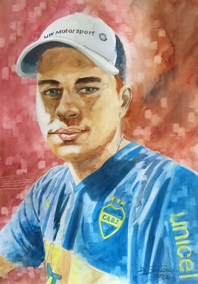 "Retrato de Luis" - Artista Paulo Di Santoro - Atelier | Retrato por Encomenda.