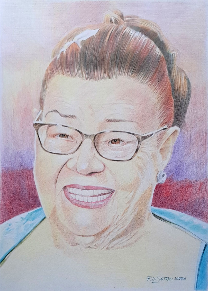 "Retrato de Corina" Lápis de Cor - Artista Paulo Di Santoro - Atelier | Retrato por Encomenda.