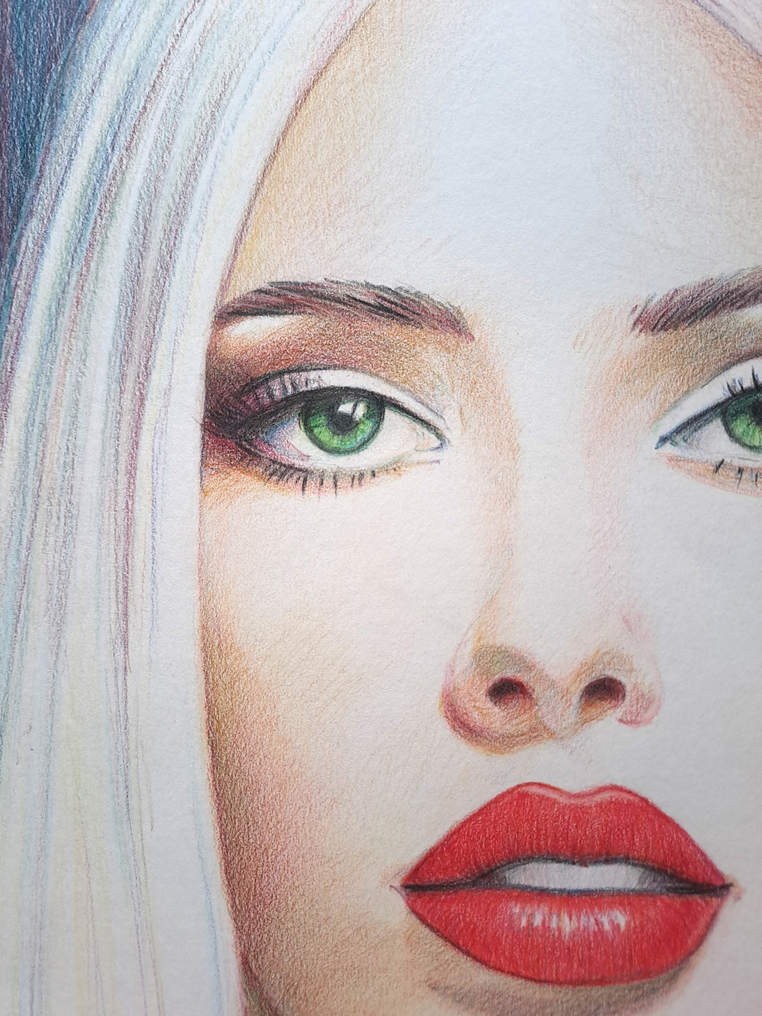 "Retrato Face Feminina 04" Aquarela - Artista Paulo Di Santoro - Atelier