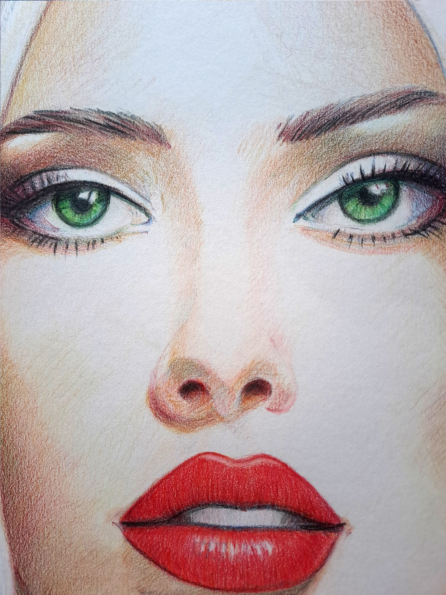 "Retrato Face Feminina 04" Aquarela - Artista Paulo Di Santoro - Atelier