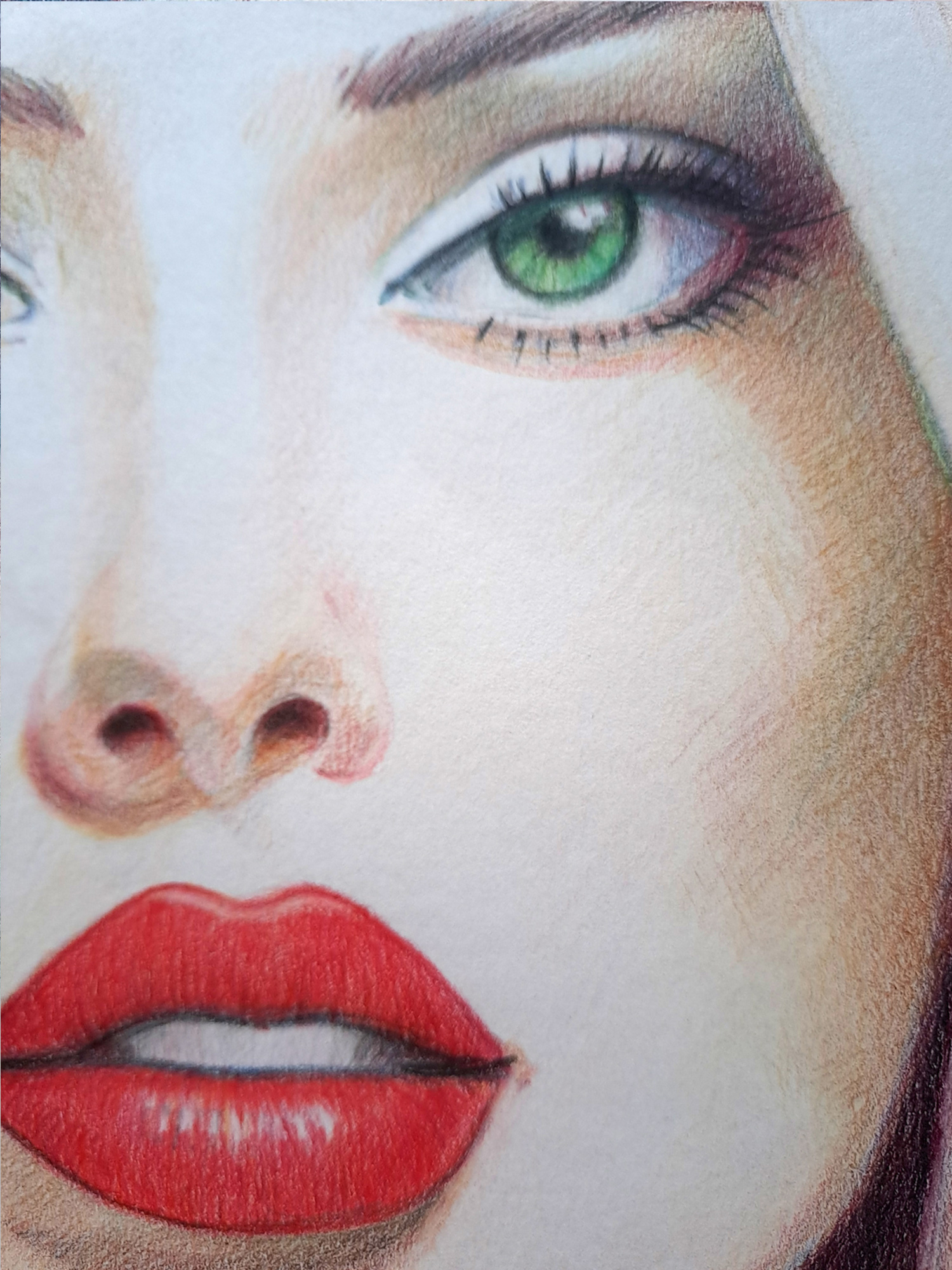 "Retrato Face Feminina 04" Aquarela - Artista Paulo Di Santoro - Atelier